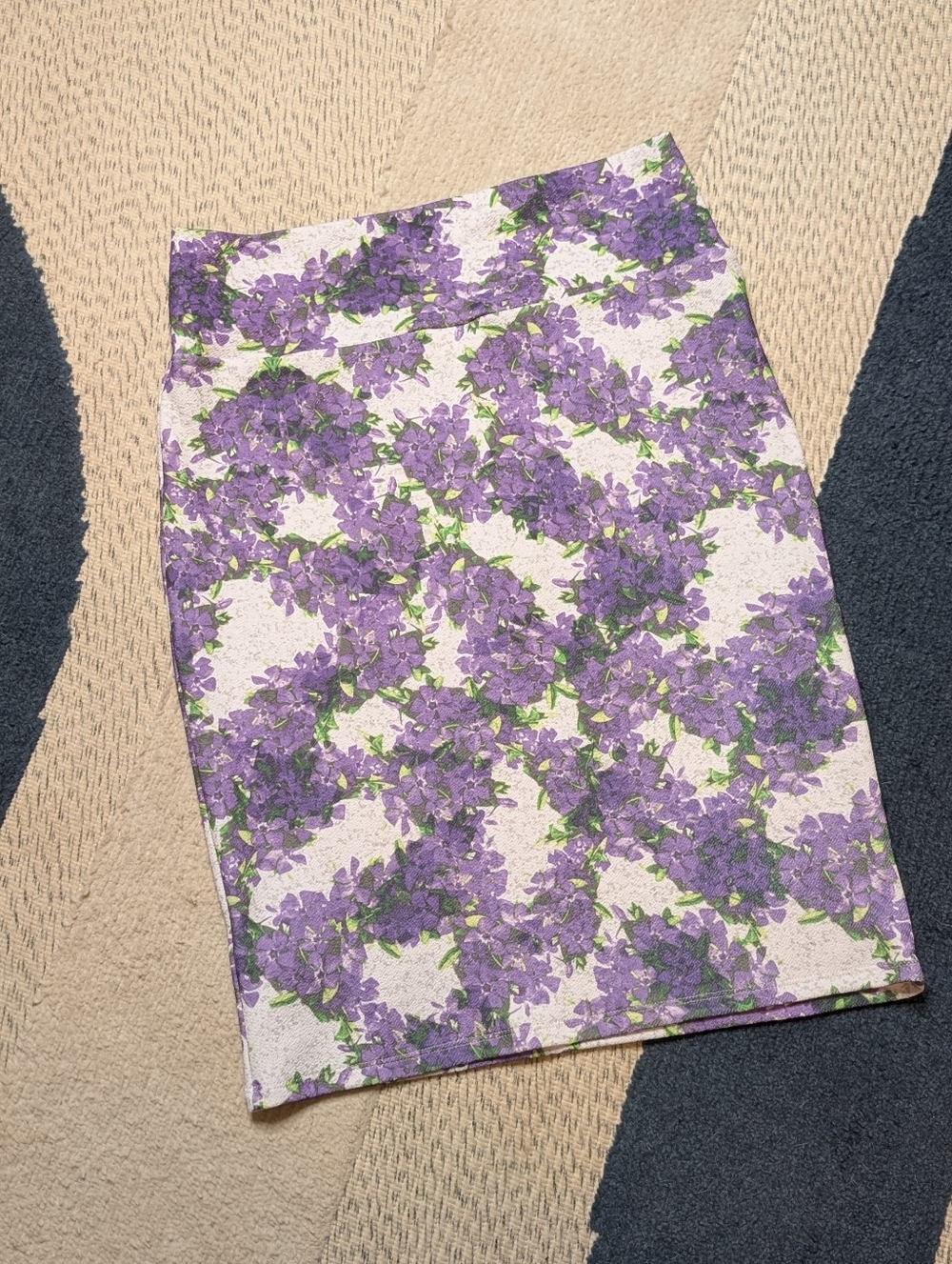 Lularoe Cassie Pencil Skirt Purple Floral L Large